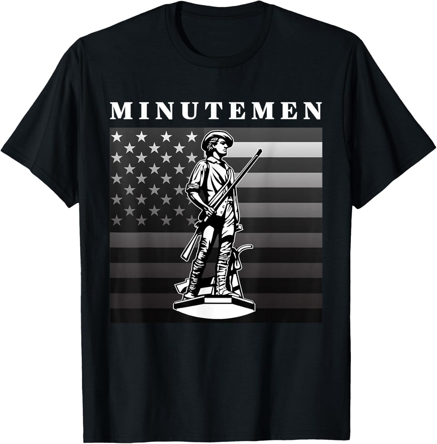 Minutemen USA American Flag 1776 Independence Day T-Shirt - T-Shirt | Black