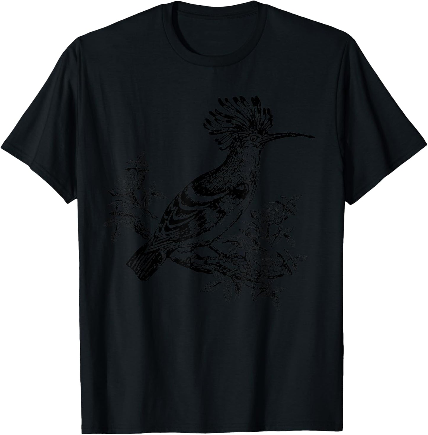 Hoopoe Bird in Tree for Birders T-Shirt - T-Shirt | Black