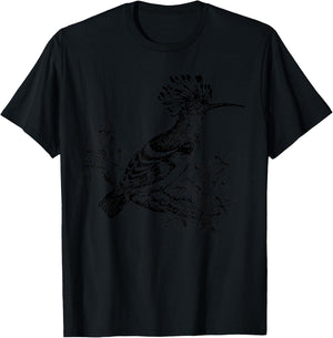 Hoopoe Bird in Tree for Birders T-Shirt - T-Shirt | Black