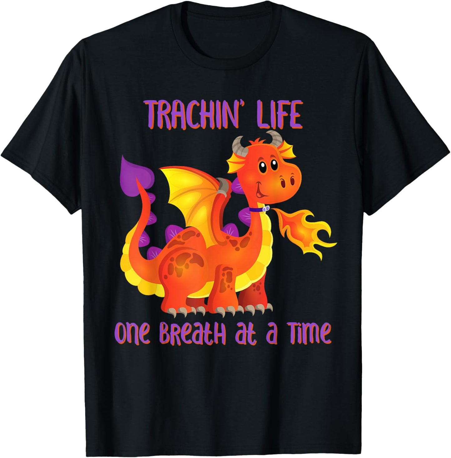 Trachin' Life One Breath at a Time Tracheostomy Awareness T-Shirt - T-Shirt | Black