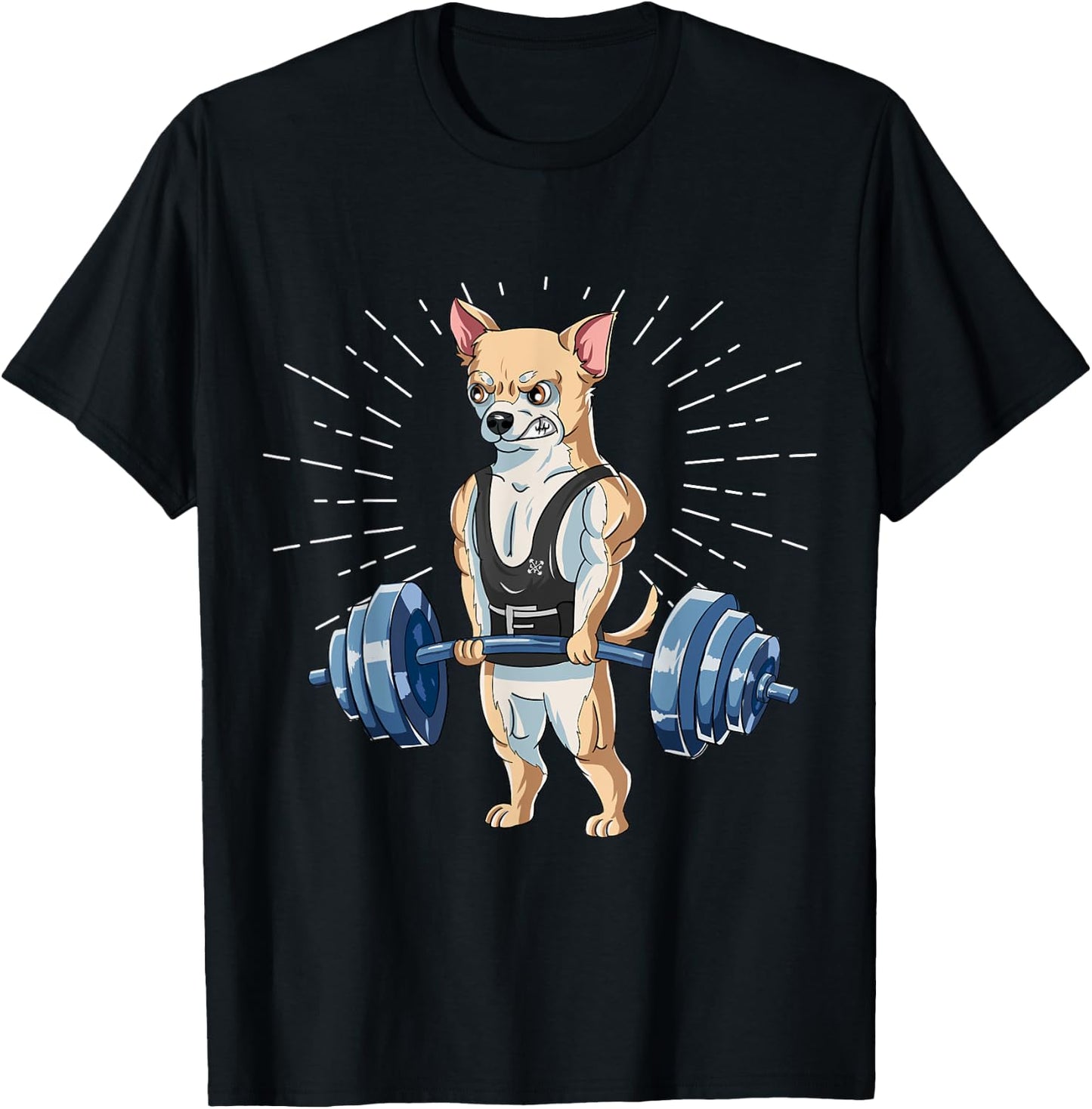 Chihuahua Deadlift Fitness Gym Weightlifting T-Shirt - T-Shirt | Black