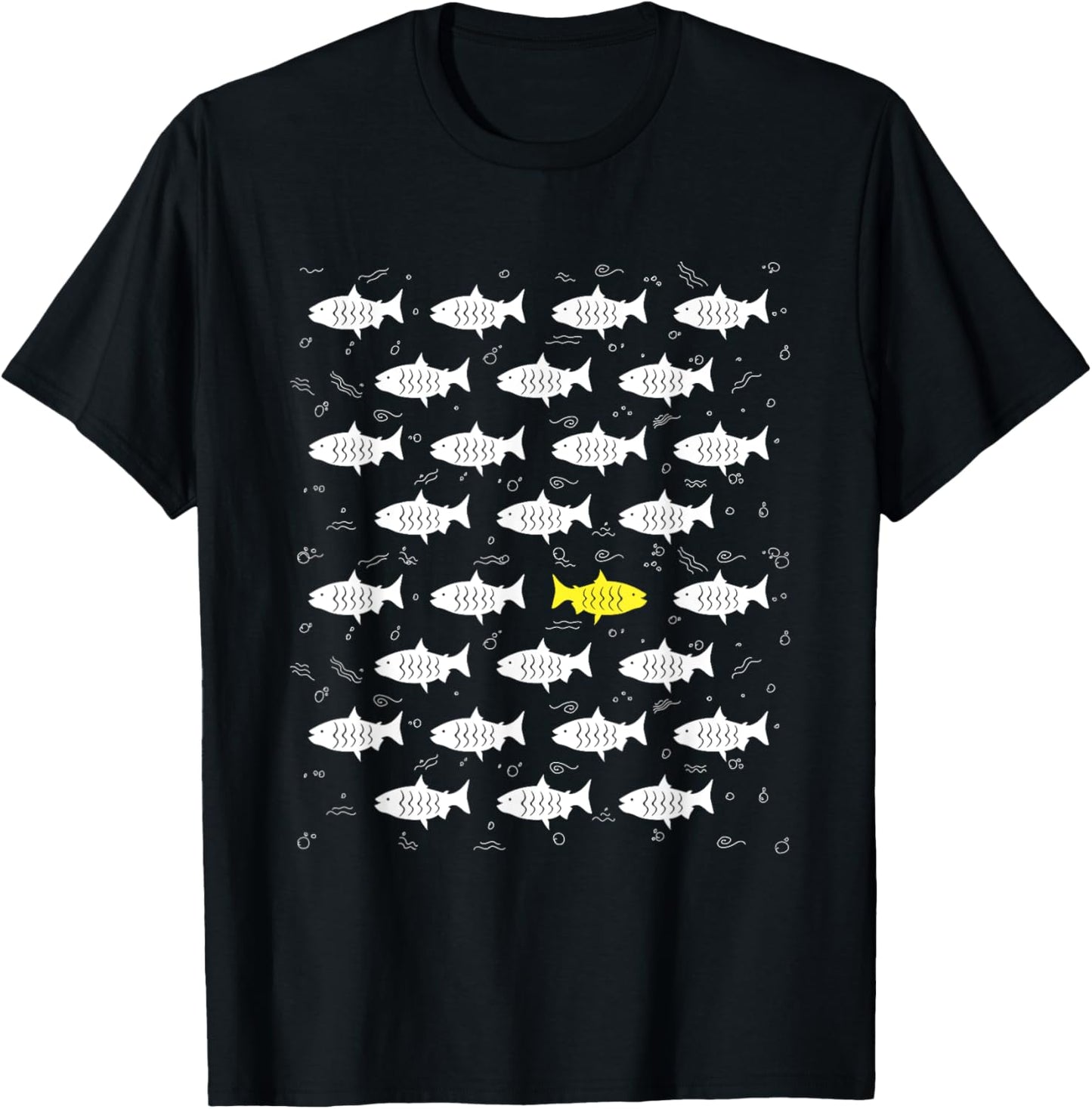 Fish Swimming Against the Ocean and against Current design T-Shirt - T-Shirt | Black