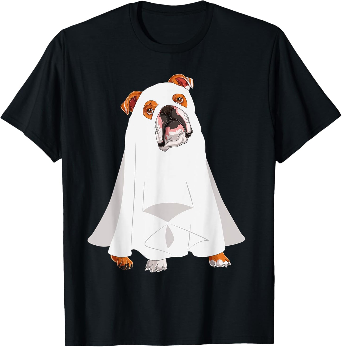 English Bulldog Ghost Pumpkin Halloween Fall Dog Lover Women T-Shirt - T-Shirt | Black