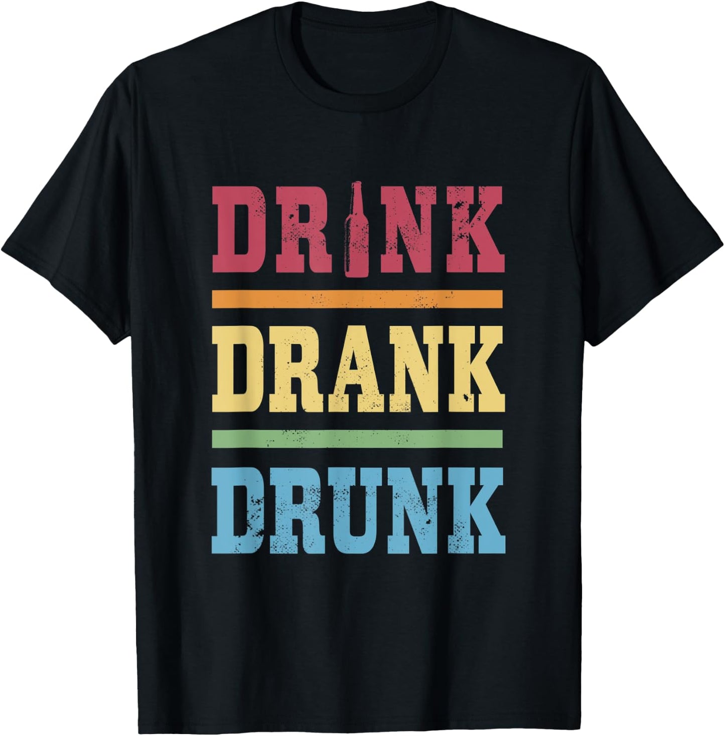 Retro Beer Drinker Drink Drank Drunk Funny T-Shirt - T-Shirt | Black