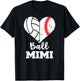 Ball Mimi Funny Baseball Volleyball Heart T-Shirt - T-Shirt | Black