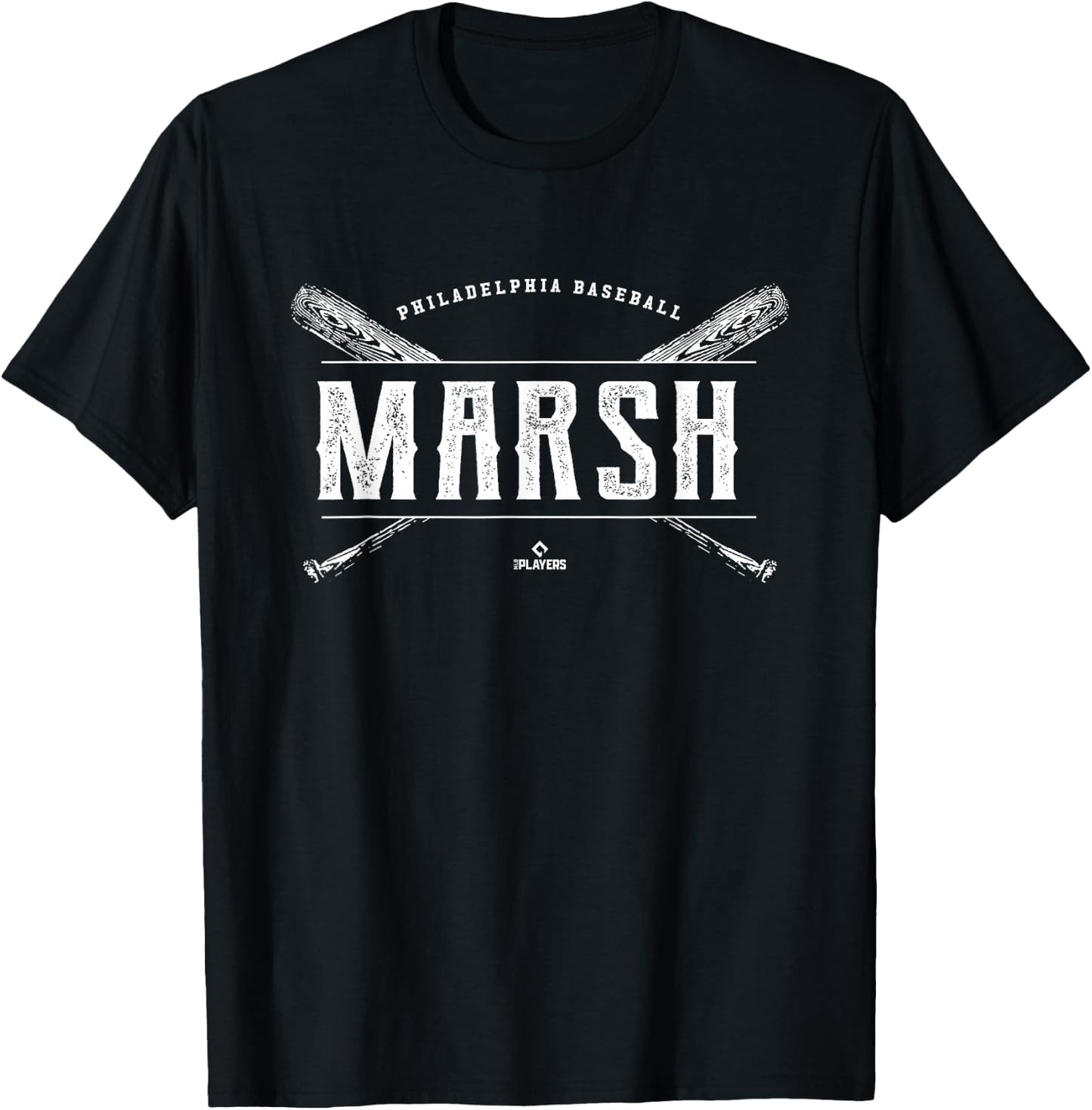 Vintage Baseball Bat Gameday Brandon Marsh Philadelphia T-Shirt - T-Shirt | Black