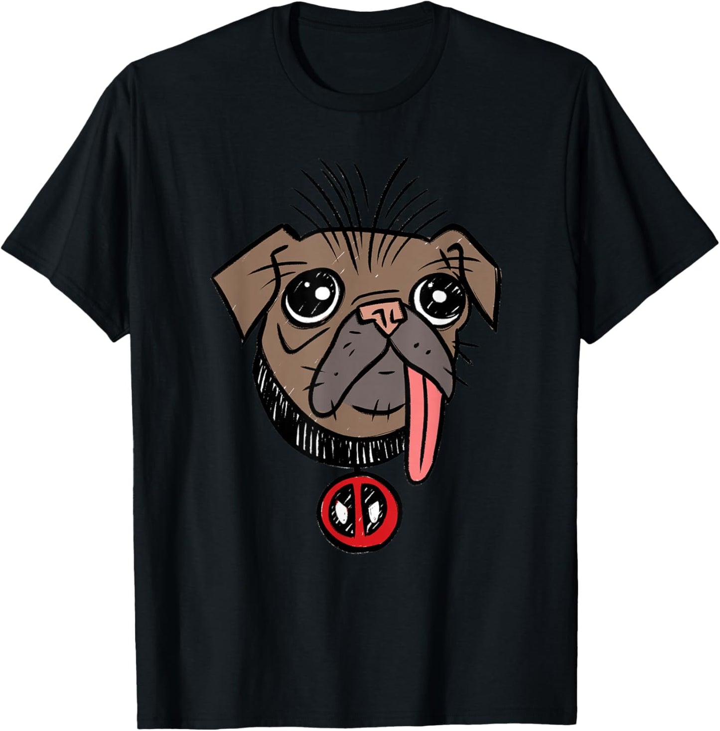 Marvel Studios Deadpool & Wolverine Dogpool Toony Big Head T-Shirt - T-Shirt | Black