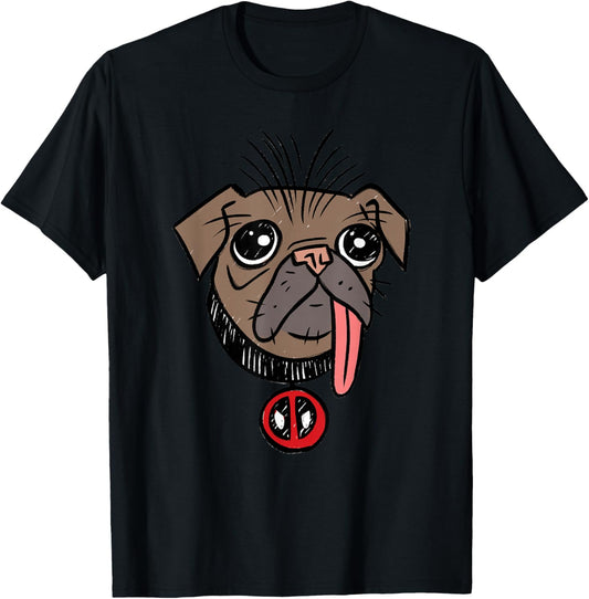 Marvel Studios Deadpool & Wolverine Dogpool Toony Big Head T-Shirt - T-Shirt | Black