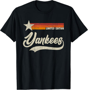 Vintage Yankees Name Retro Gift Sports Lover Women Boys T-Shirt - T-Shirt | Black