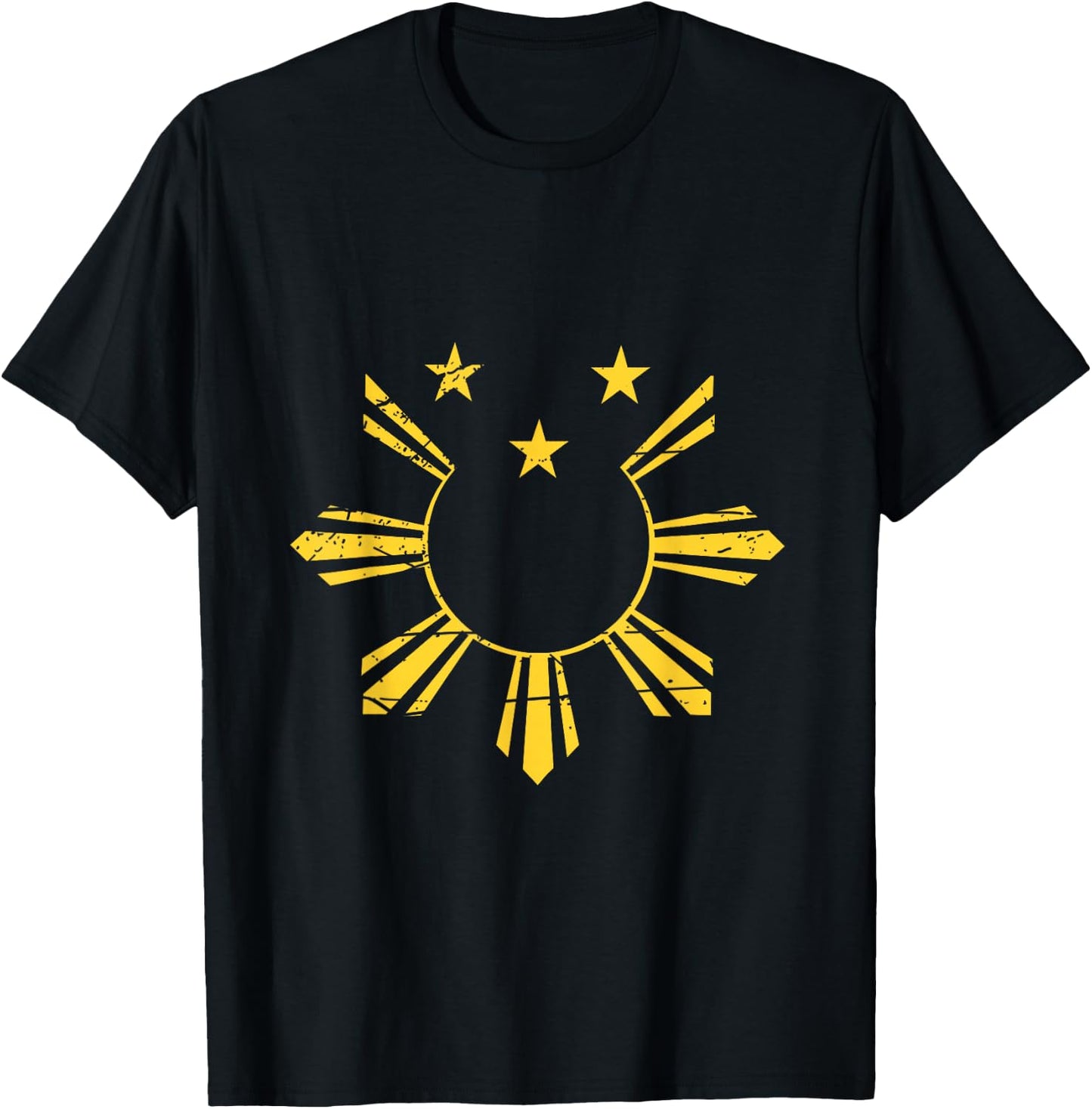 Retro Filipino Flag Philippines T-Shirt - T-Shirt | Black