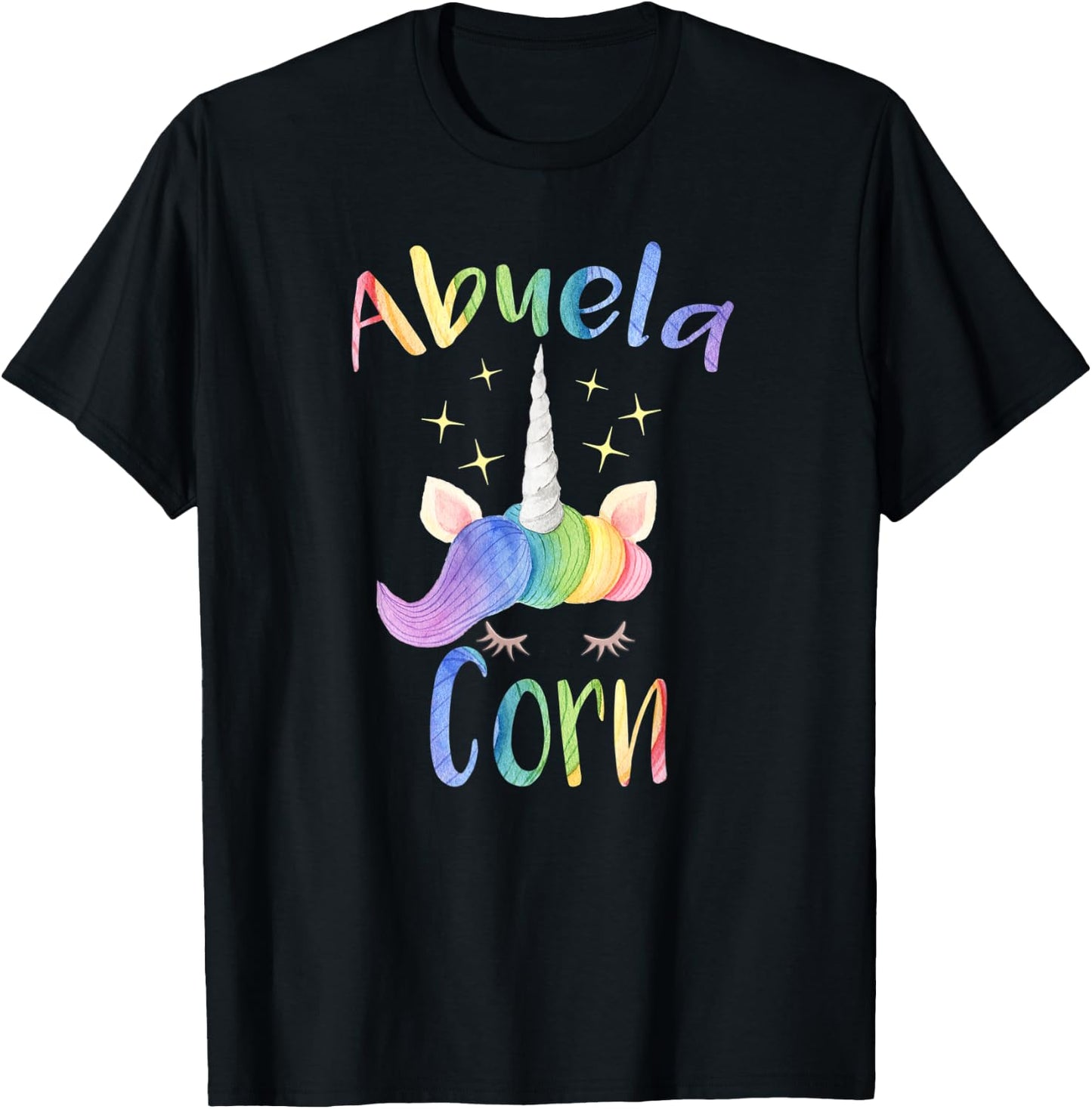Abuelacorn Spanish Grandma Funny Unicorn T-Shirt - T-Shirt | Black