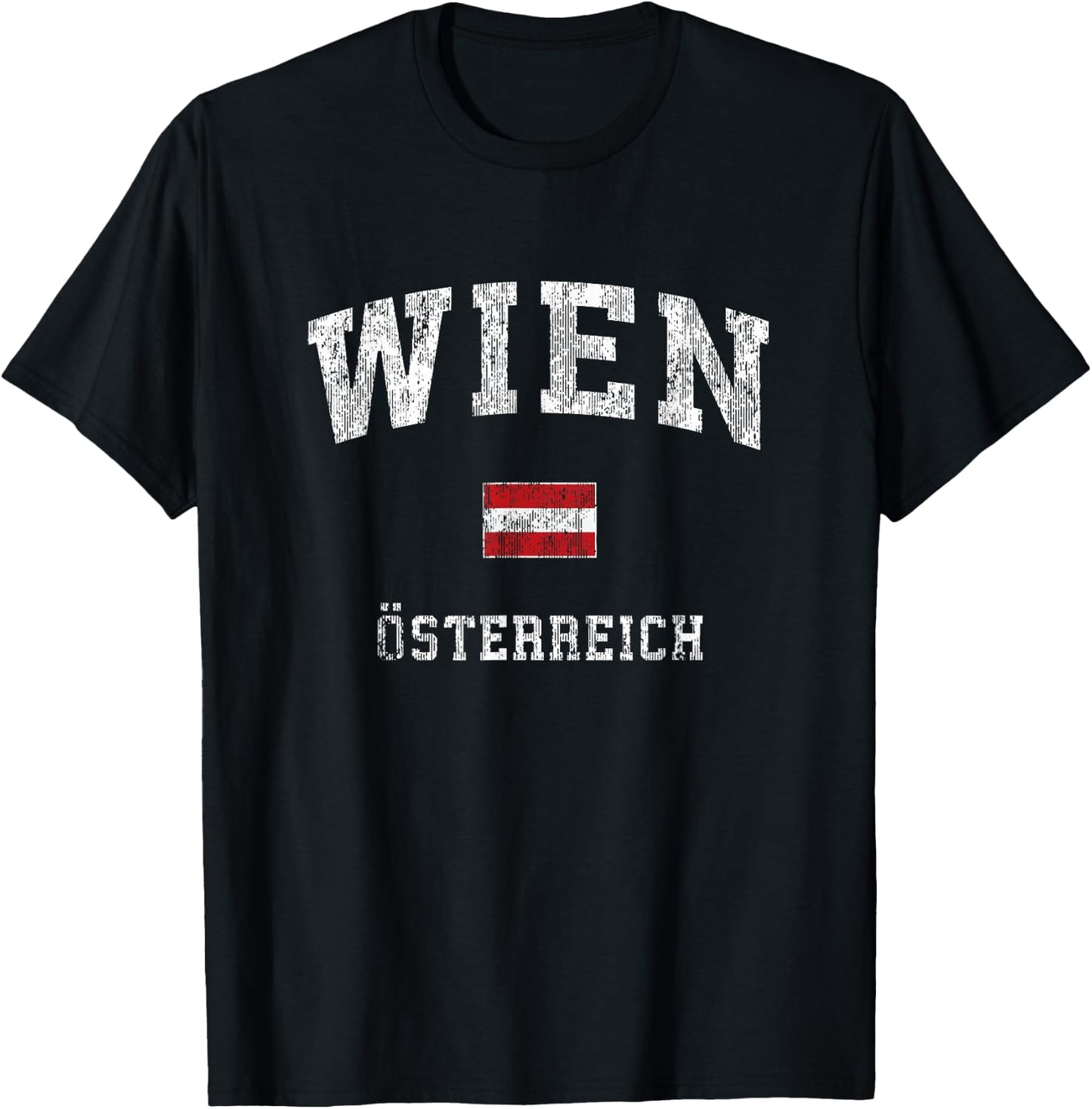 Vienna Austria Vienna Vintage Athletic Sports Design T-Shirt - T-Shirt | Black