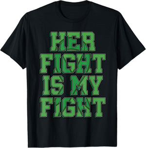 Her Fight Is My Fight Bile Duct Cancer Awareness Gift T-Shirt - T-Shirt | Black