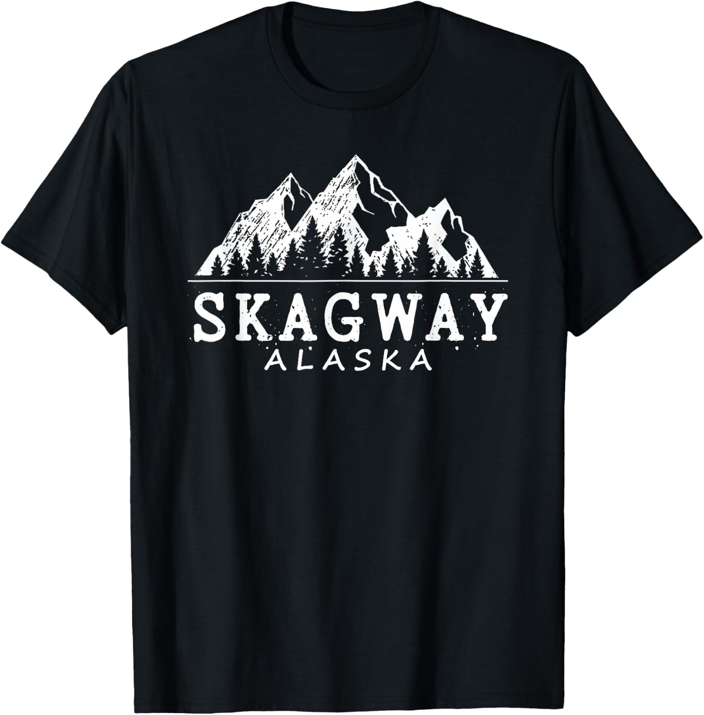Skagway Alaska Vintage Mountains Nature Souvenir T-Shirt - T-Shirt | Black