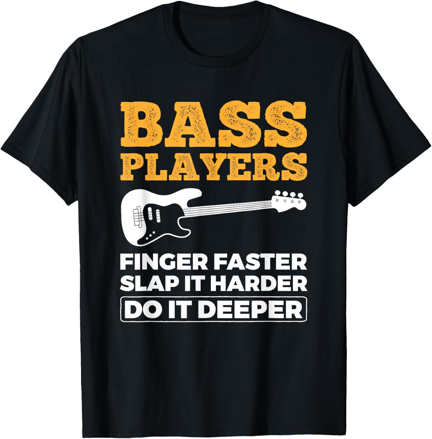 Bass Players Finger Faster Bassist Bass Guitar T-Shirt - T-Shirt | Black