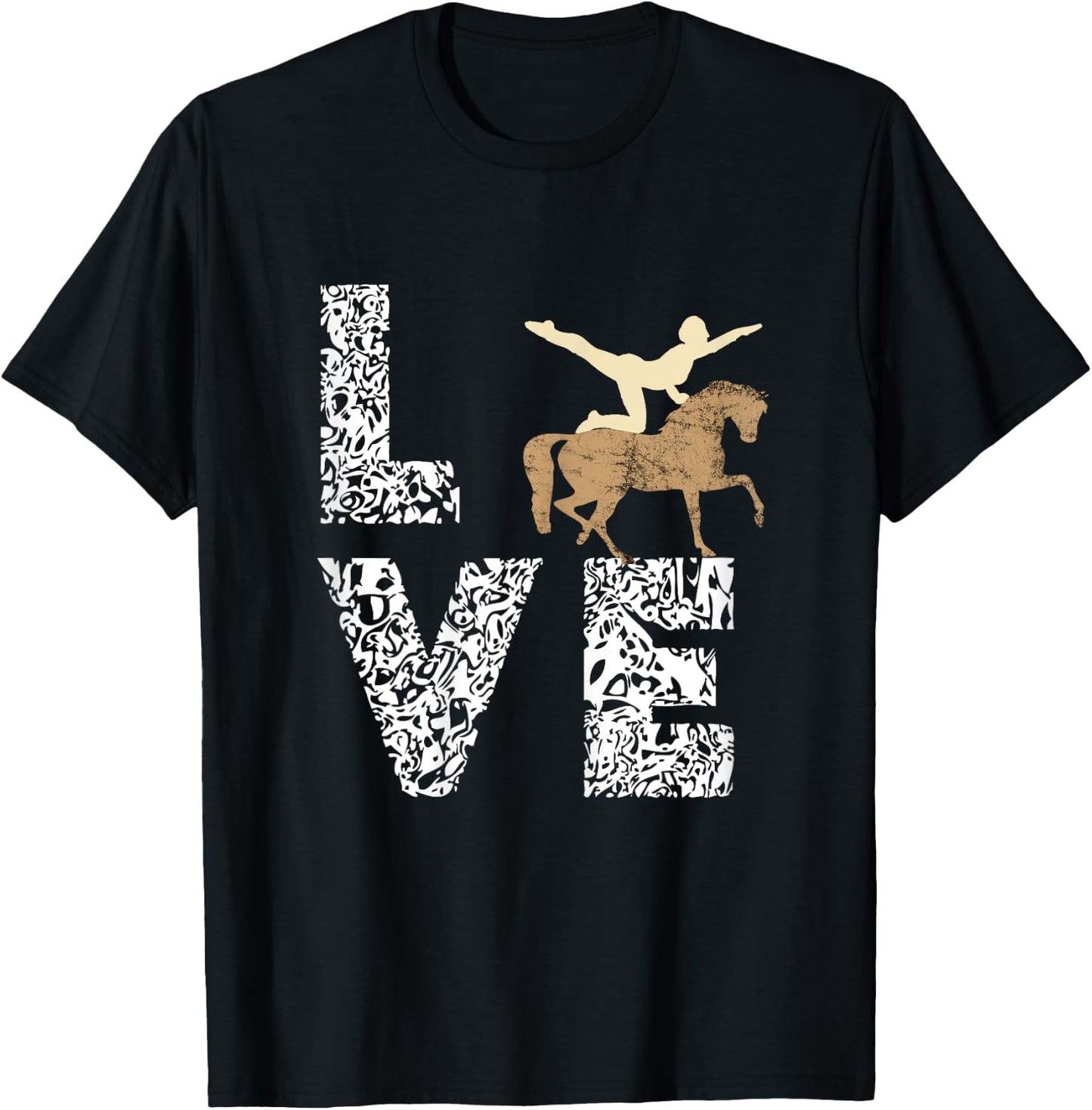 Pferdesport Reitsport Pferdenarr Vaulting Horses Acrobatics Gymnastics - Women's X-Small Black Short Sleeve Classic Fit Horse Riding T-Shirt - T-Shirt | Black