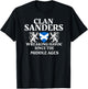 Clan Sanders Scottish Family Kilt Tartan Lion Name T-Shirt - T-Shirt | Black