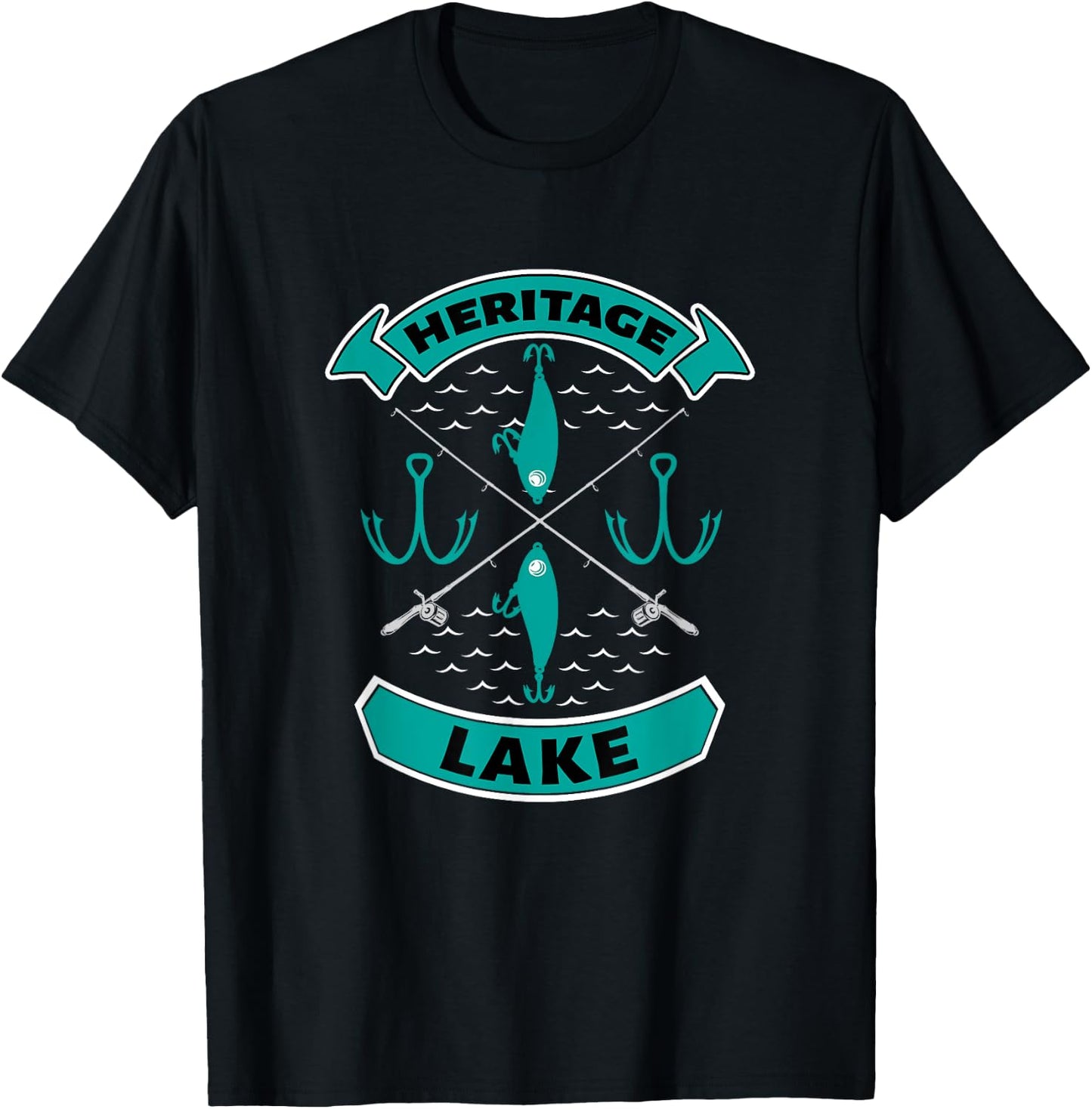 Heritage Lake Indiana Bass Fishing T-Shirt - T-Shirt | Black