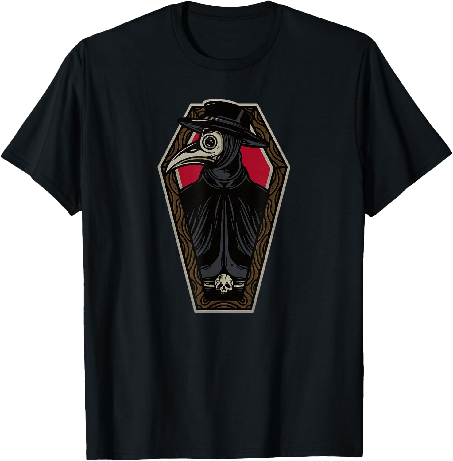 Steampunk Victorian - Steam Powered Engine Plague Doctor T-Shirt - T-Shirt | Black