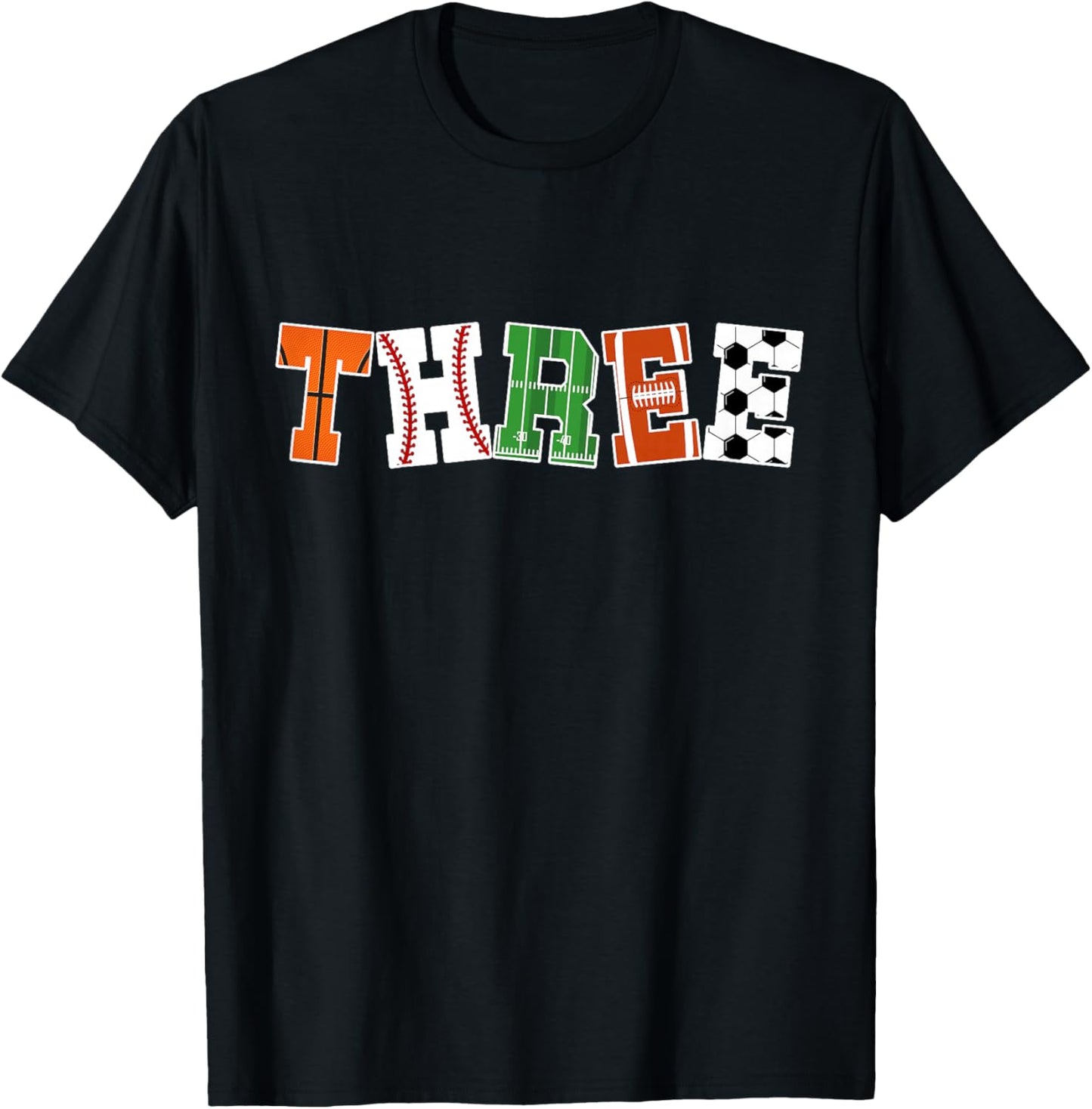 Kids 3rd Birthday Sports Birthday Party 3 Year Old Boy T-Shirt - T-Shirt | Black