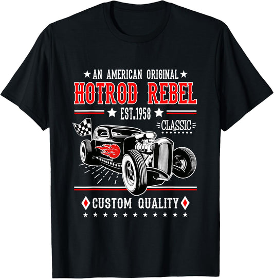 Hot Rod Rockabilly Clothing 50s Sock Hop Vintage Classic Car T-Shirt - T-Shirt | Black