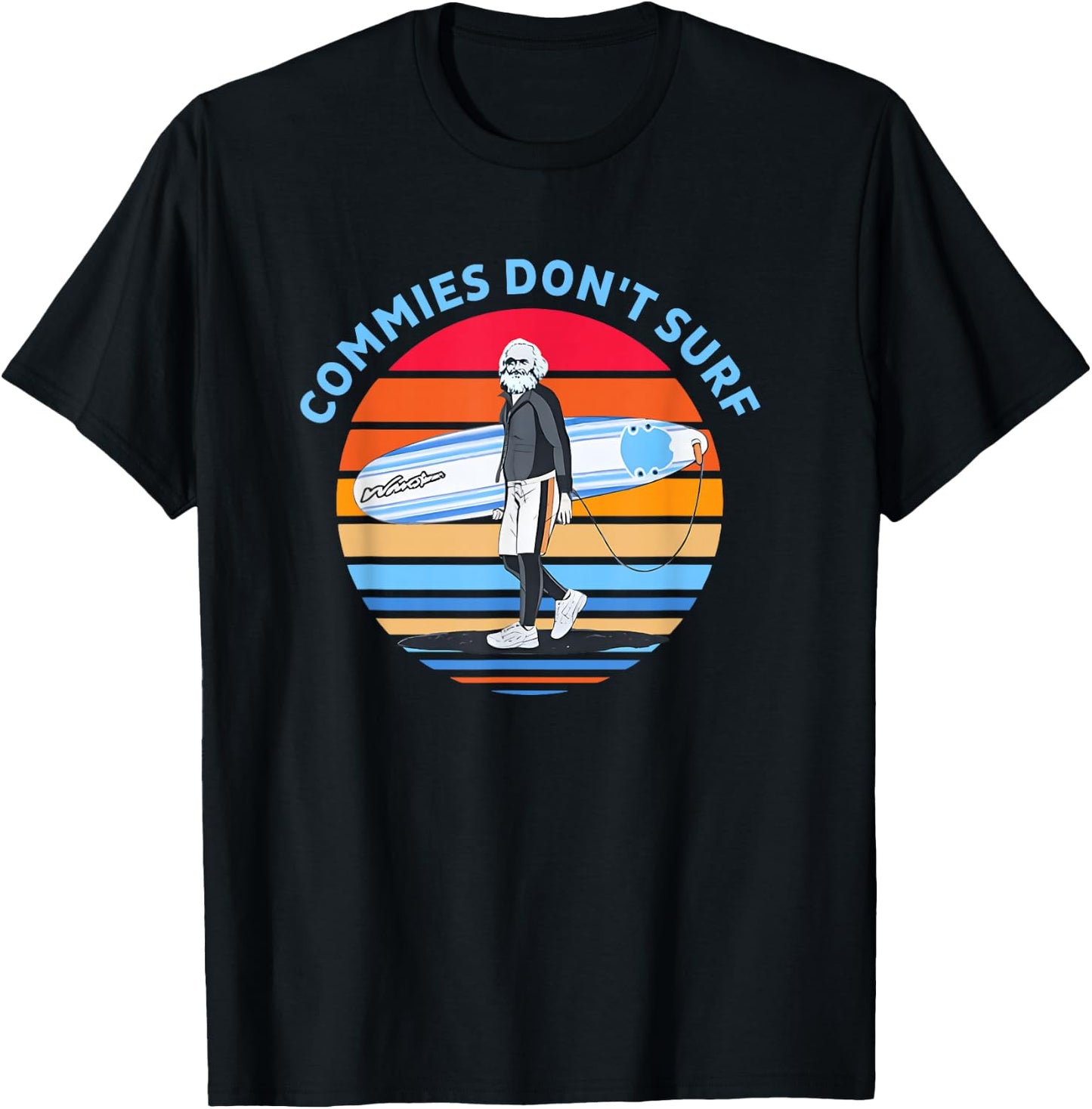 Commies Don't Surf Funny Apparel T-Shirt - T-Shirt | Black