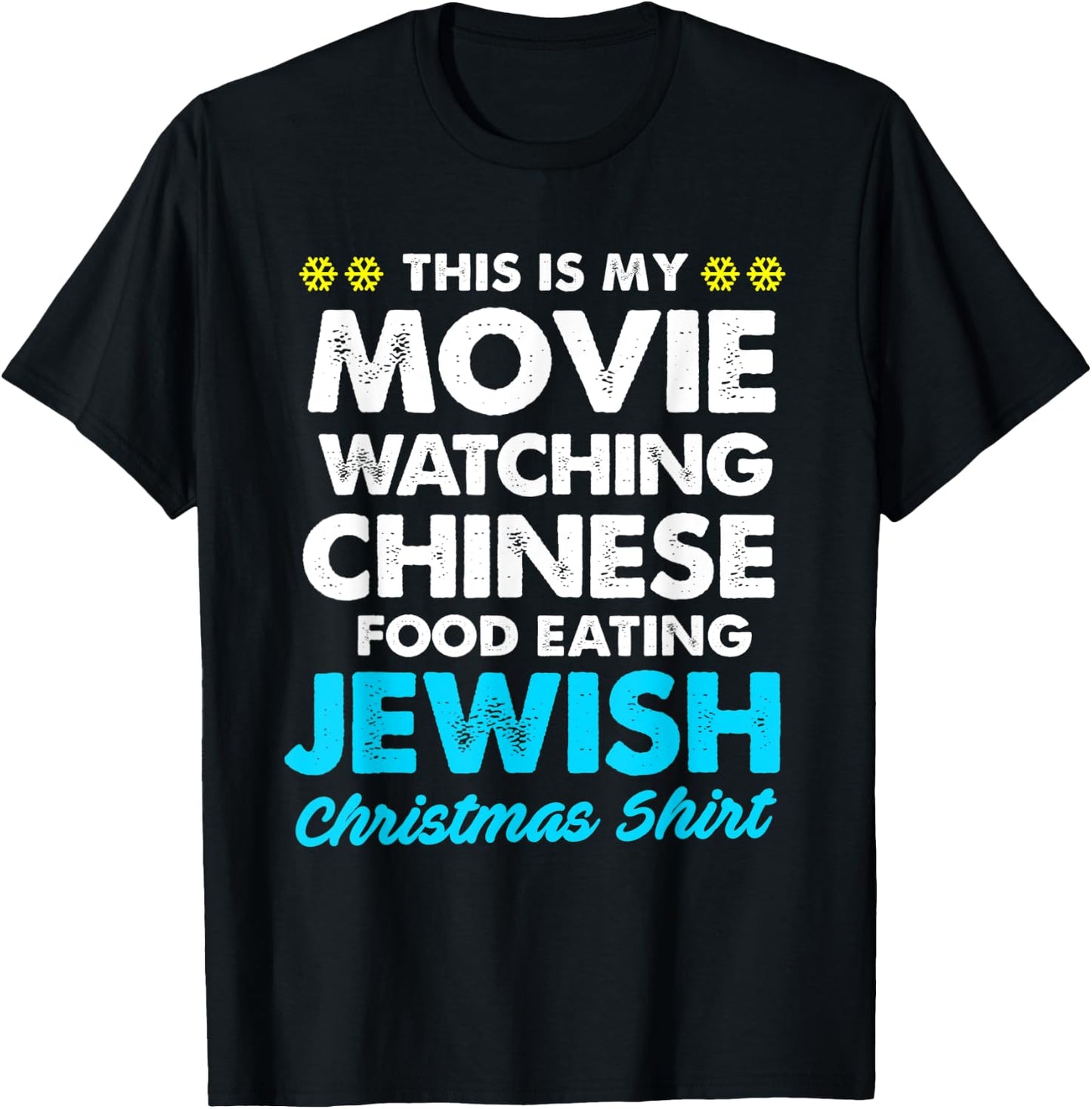 Funny Hanukkah This Is My Christmas Movie Watching T-Shirt - T-Shirt | Black
