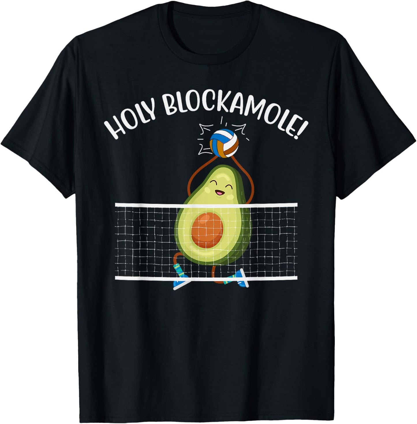 Holy Blockamole Volleyball Cute Funny T-Shirt - T-Shirt | Black