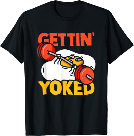 Weightlifter Getting Yoked Training Funny Bodybuilding Gym T-Shirt - T-Shirt | Black