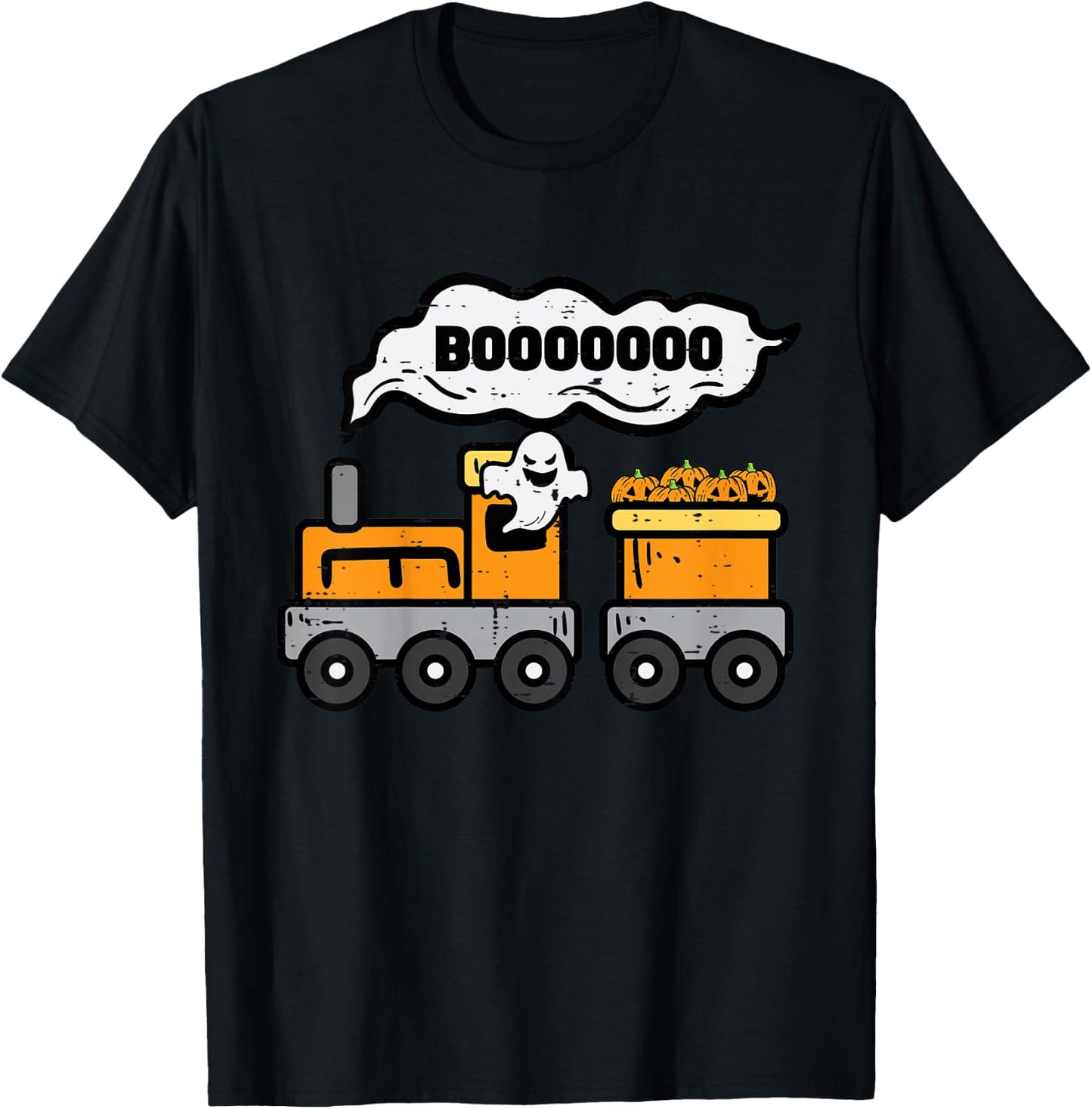 Kids Halloween Train Boo Ghost Costume Boys Kids Toddler Youth T-Shirt - T-Shirt | Black