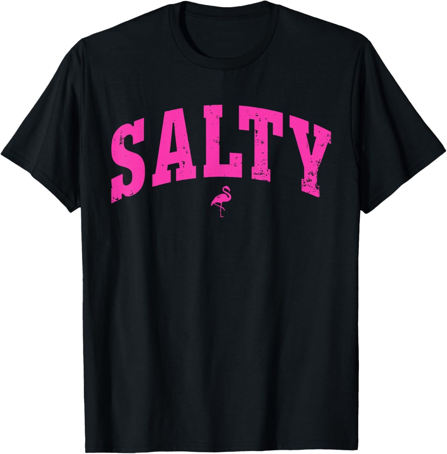 Salty Ocean Flamingo Life Coastal Summer Beach Girl Trendy T-Shirt - T-Shirt | Black