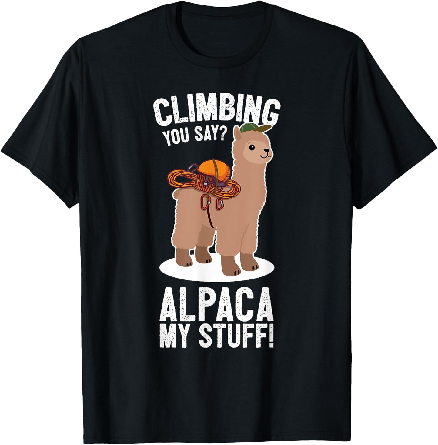 Rock Climber Mountain Bouldering I Alpaca Climbing Gear T-Shirt - T-Shirt | Black