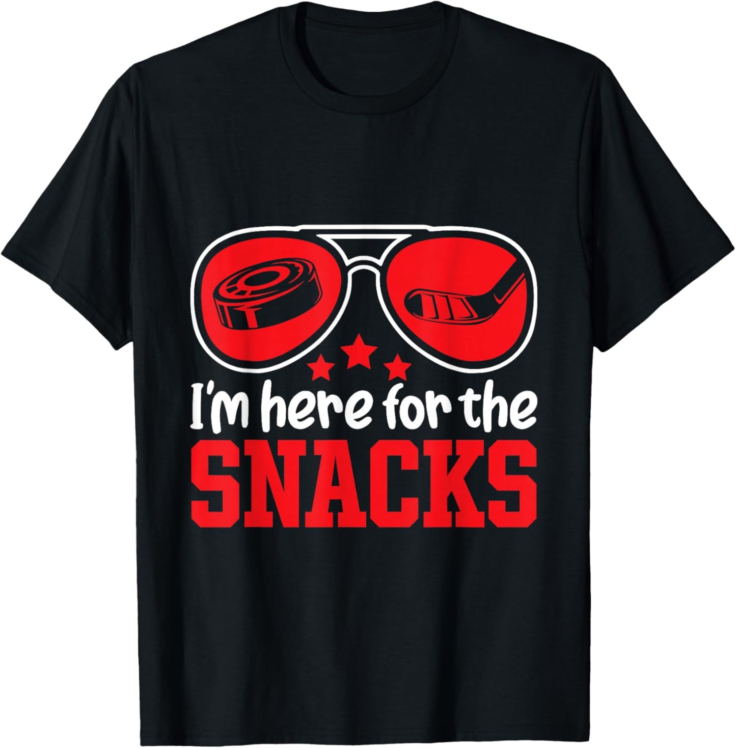 I'm Just here for the Snacks - Ice Hockey T-Shirt - T-Shirt | Black