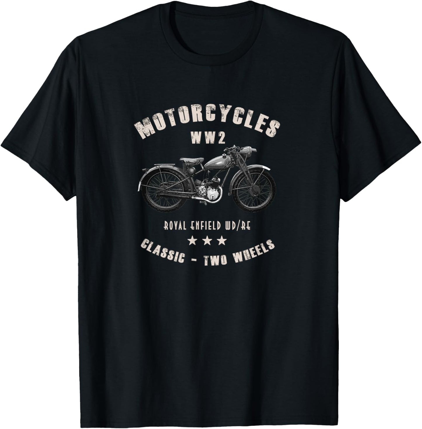 Royal Enfield WD / RE Classic Motorcycle WW2 T-Shirt - T-Shirt | Black