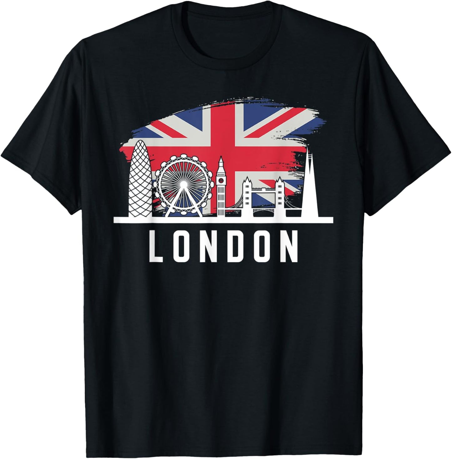 London Skyline England United Kingdom Souvenirs T-Shirt - T-Shirt | Black
