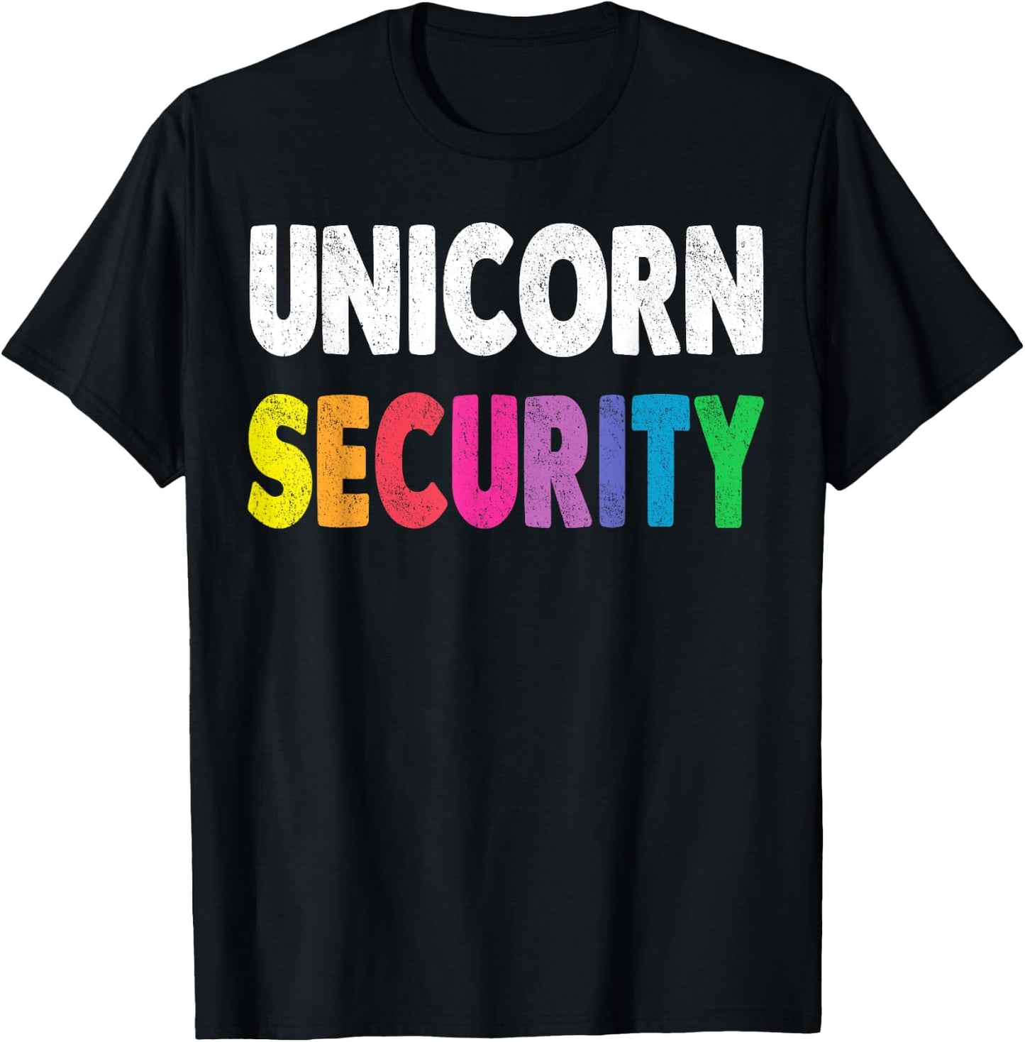 Halloween Dad Mom Daughter Adult Costume Unicorn Security T-Shirt - T-Shirt | Black