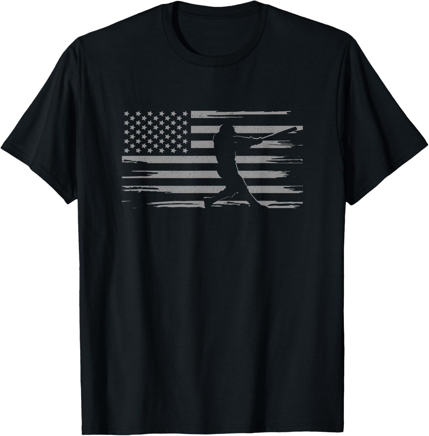 American Flag Baseball Apparel - Baseball T-Shirt - T-Shirt | Black