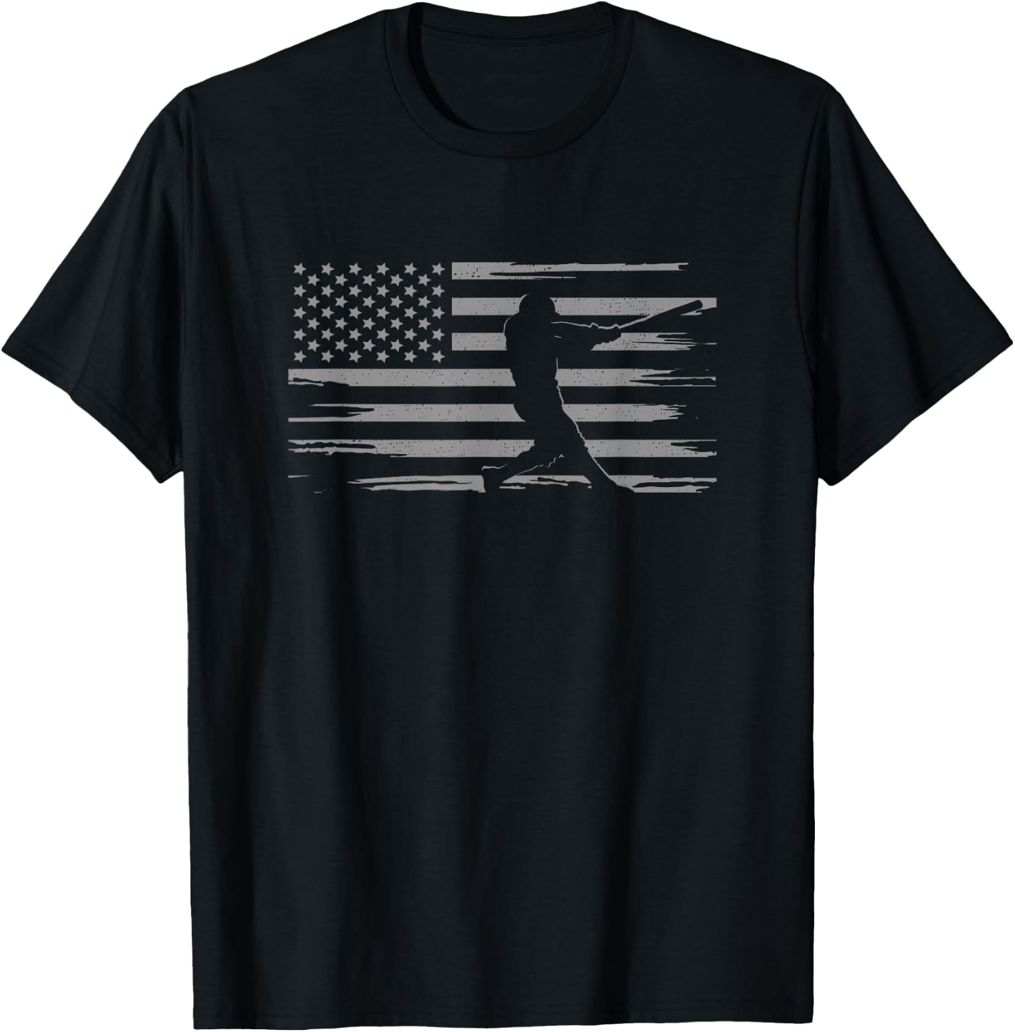 American Flag Baseball Apparel - Baseball T-Shirt - T-Shirt | Black