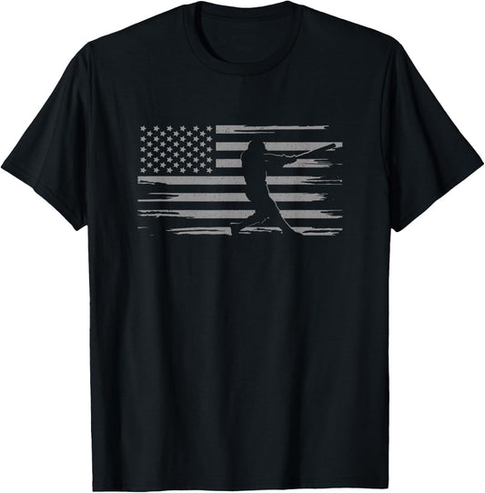 American Flag Baseball Apparel - Baseball T-Shirt - T-Shirt | Black