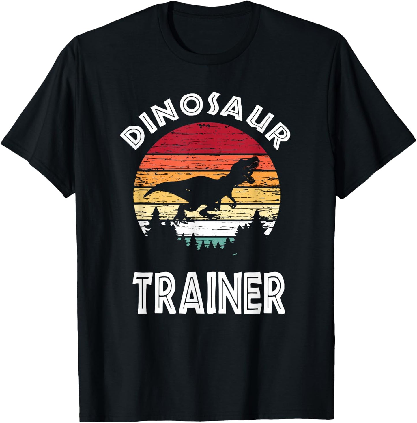 Retro Dinosaur Trainer Shirt, Family Halloween Costume T-Shirt - T-Shirt | Black