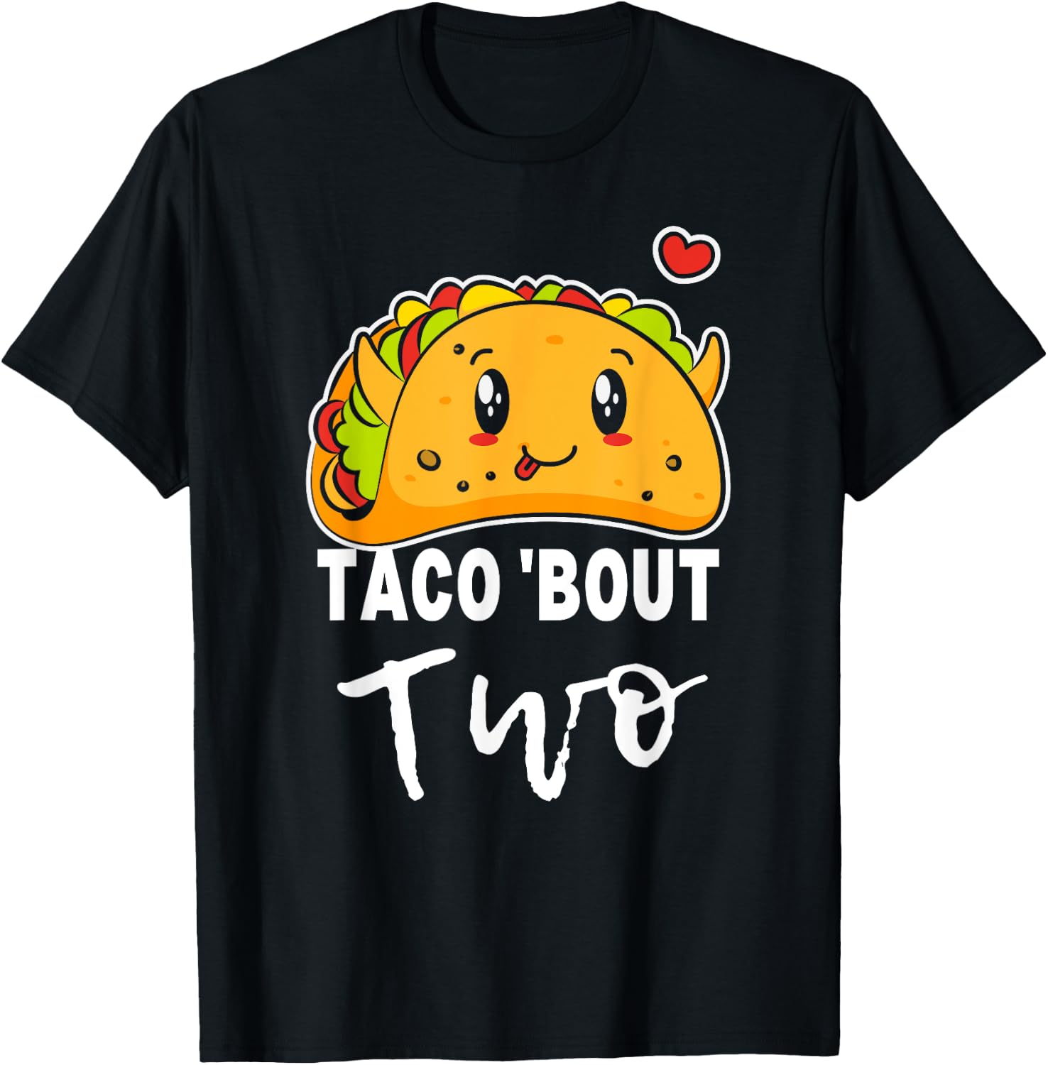 Cute Taco bout two 2nd Second birthday 2 year old Boys Girls T-Shirt - T-Shirt | Black