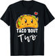 Cute Taco bout two 2nd Second birthday 2 year old Boys Girls T-Shirt - T-Shirt | Black