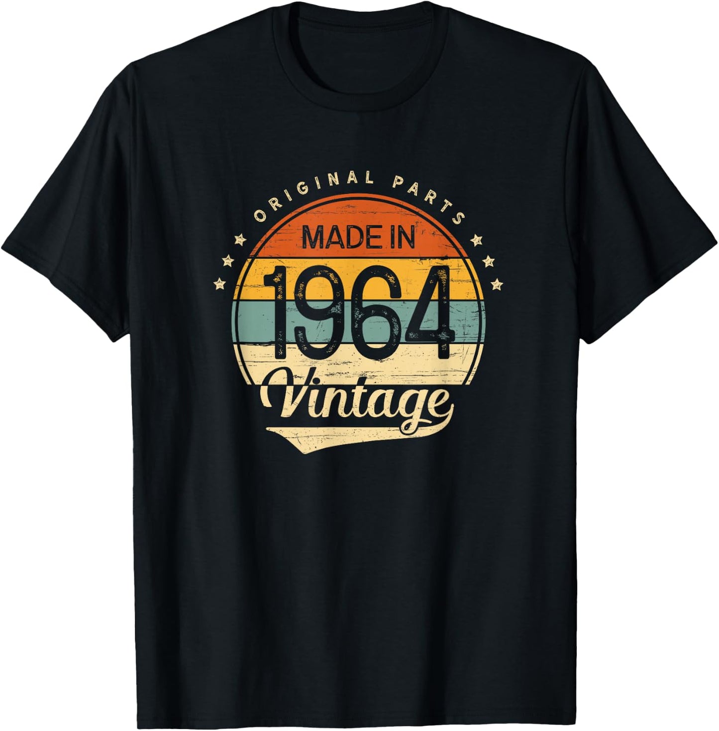 62nd Birthday Men Women Classic Vintage 1964 Original Parts T-Shirt - T-Shirt | Black
