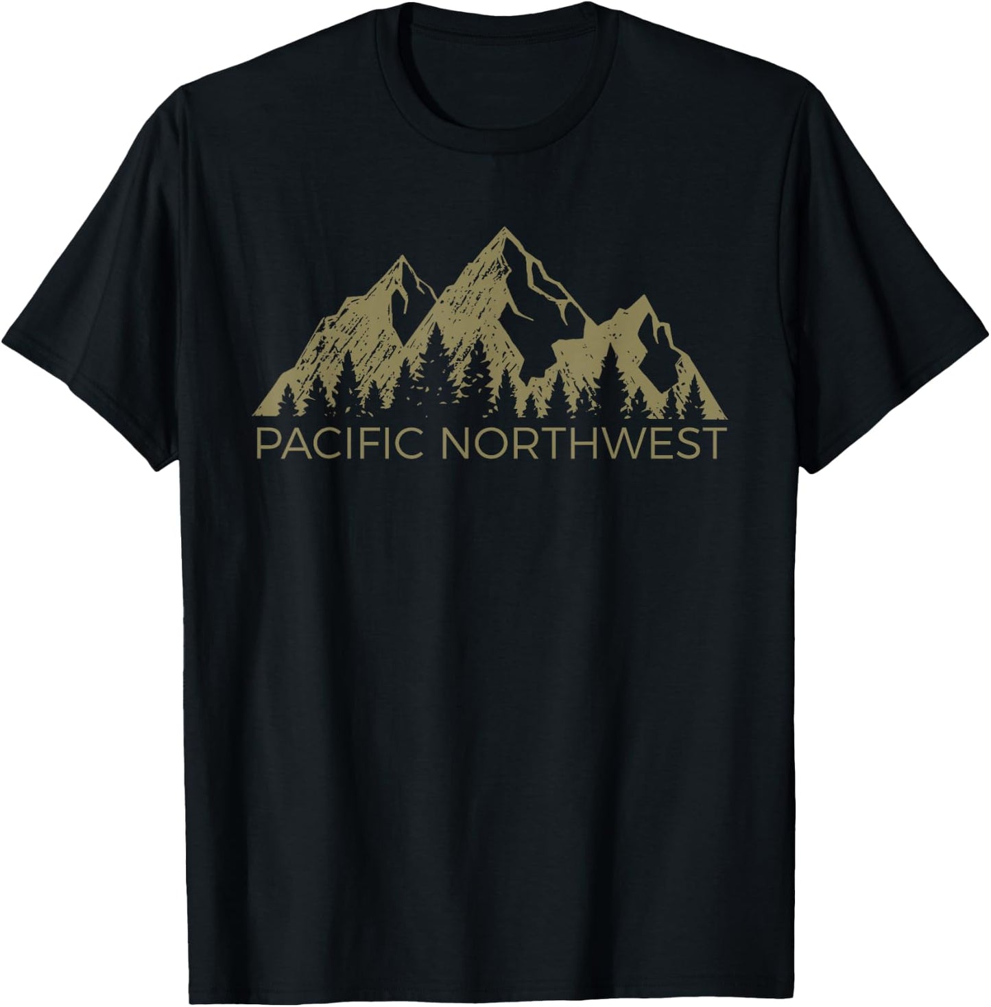 Pacific Northwest Mountain | PNW Pacific Northwest ,Black,Small T-Shirt - T-Shirt | Black