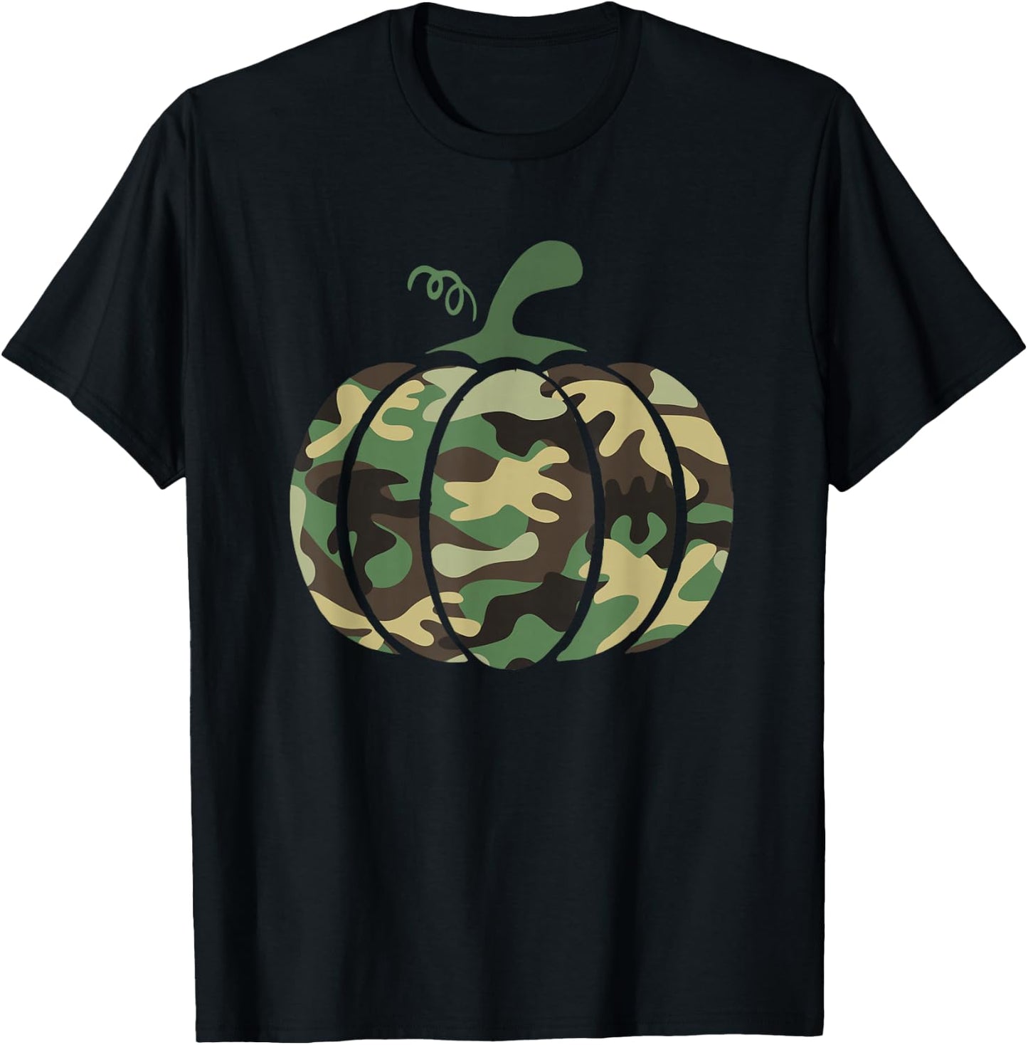 Camo Pumpkin Halloween camo Camouflage Pumpkin Camo T-Shirt - T-Shirt | Black