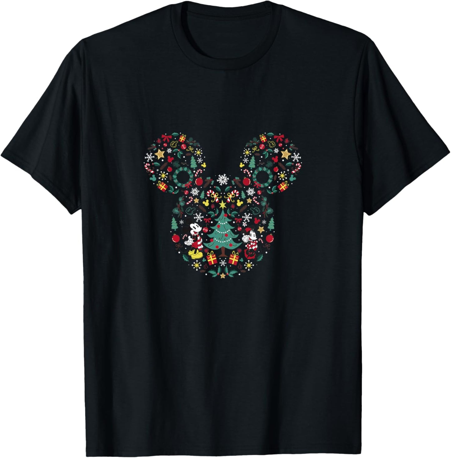 Kids Disney Mickey And Friends Christmas Icon Holiday Toddler T-Shirt - T-Shirt | Black
