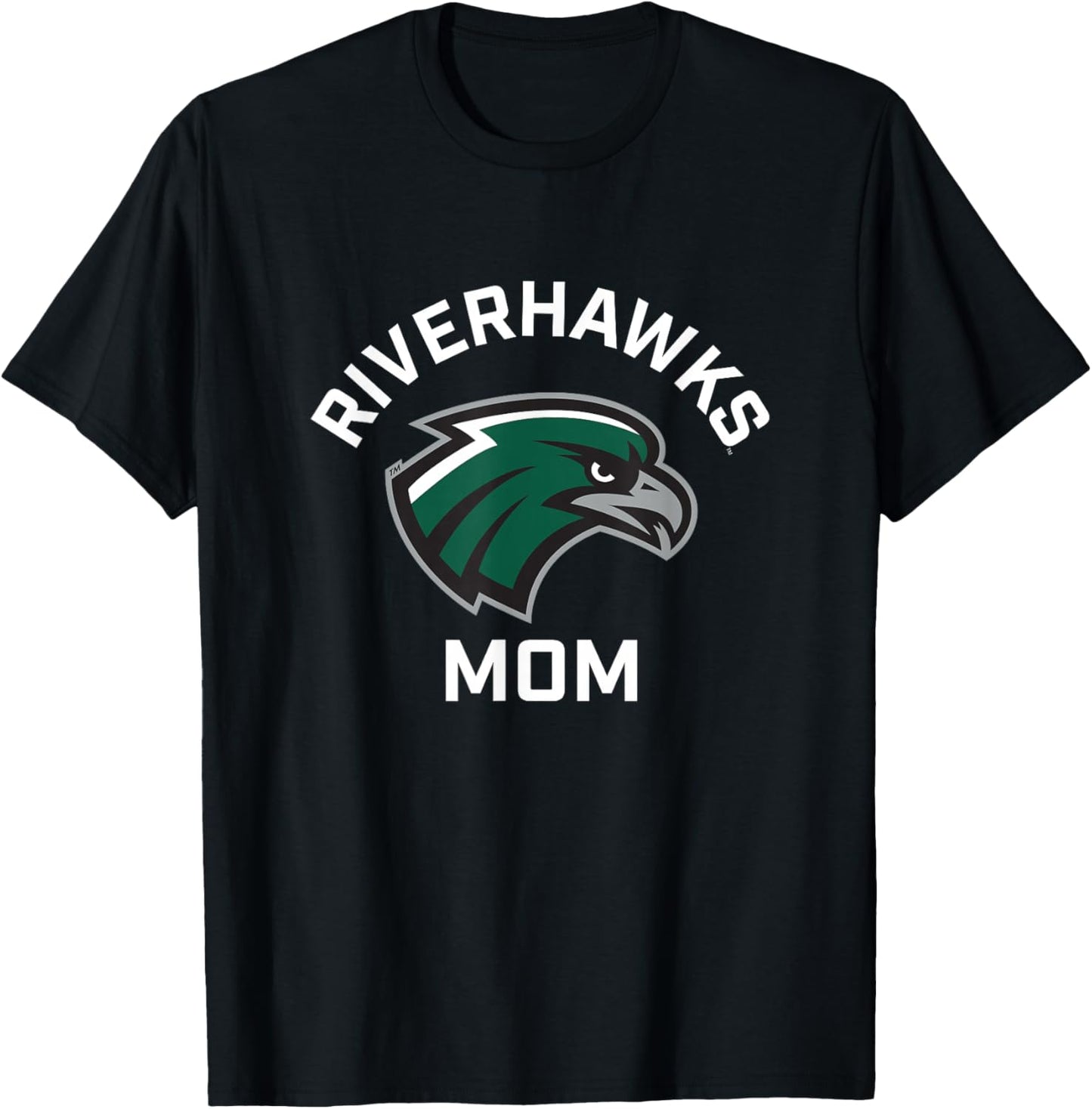 Northeastern State NSU RiverHawks Arched Mom T-Shirt - T-Shirt | Black
