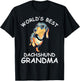 World's Best Dachshund Grandma Funny Granddog Dog Lover Cute T-Shirt - T-Shirt | Black