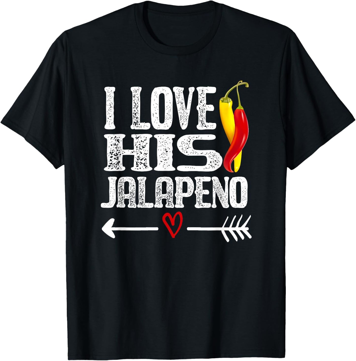 Mexican couple Cinco De Mayo I love his Jalapeno T-Shirt - T-Shirt | Black