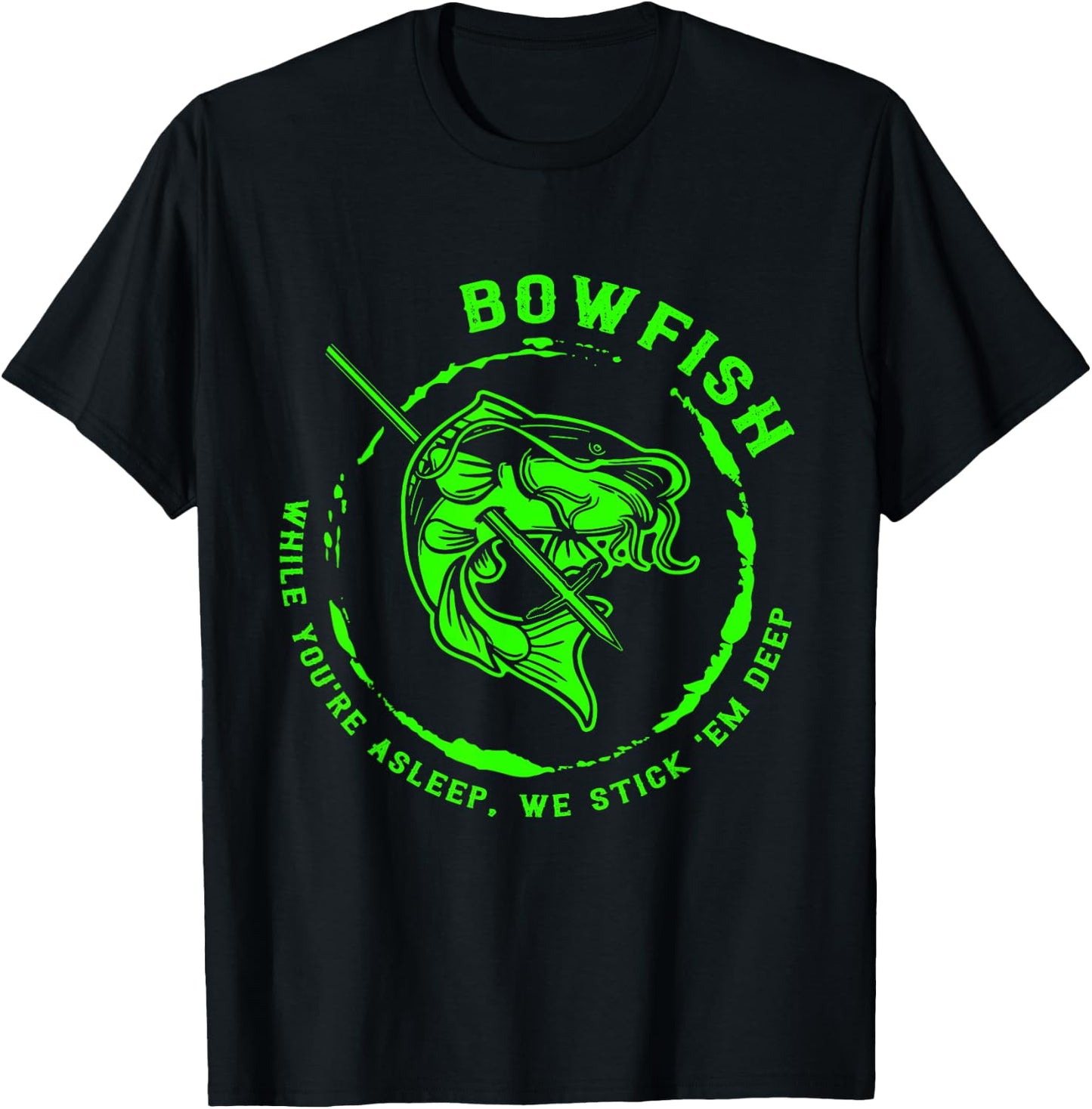 Bowfishing hunting lovers funny T-Shirt - T-Shirt | Black